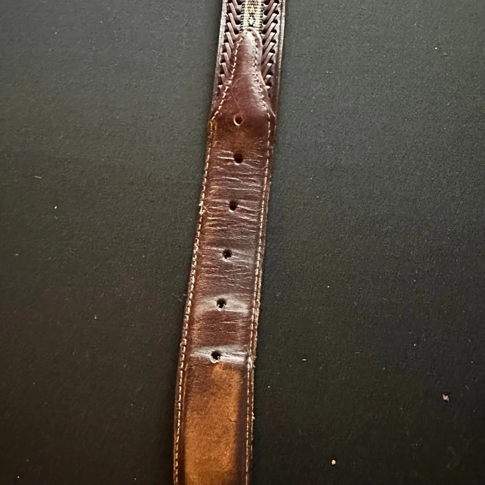 Men's Noona Brown Leather Belt with Silver Buckle